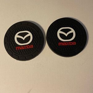 Mazda Car Cup Holder Coasters with Mazda logo set of 2 NWT